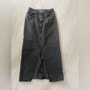 Mango Slit Denim Skirt